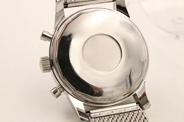 Relógio masculino cronógrafo superior prata sem costura cinto prata esqueleto preto mostrador traseiro e ponteiro branco tendência relógios244h