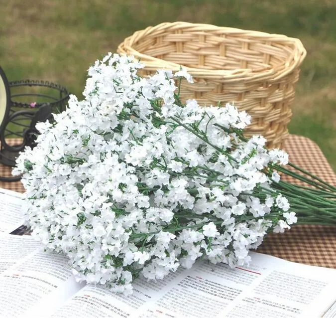 artificial blanco Gypsophila paniculata flor de flores Babysbreath Las flores de seda para el arreglo floral de flores parte decorativa de la Navidad