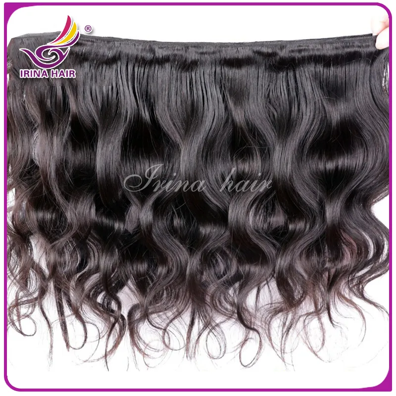 Cheap Human hair body wave 3bundles with top closure rosa hair unprocessed brazilian body weave & silk lace closure free middle 3 part