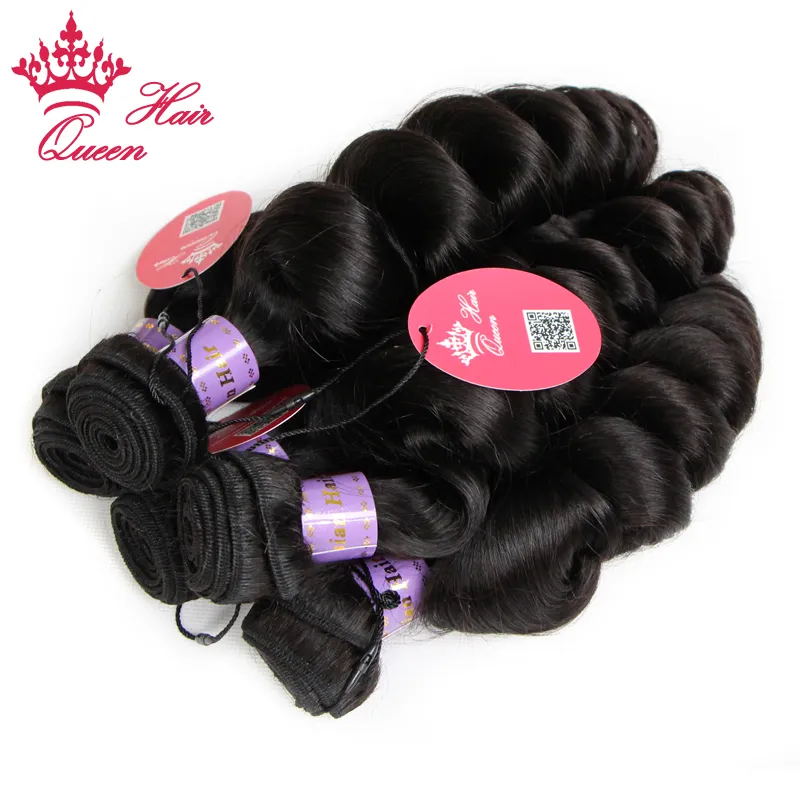 Queen Hair Products Unverarbeitet Malaysische Jungfrau Lose Welle / Menschliche Haarverlängerungen Natürliche Farbe Haargewebe