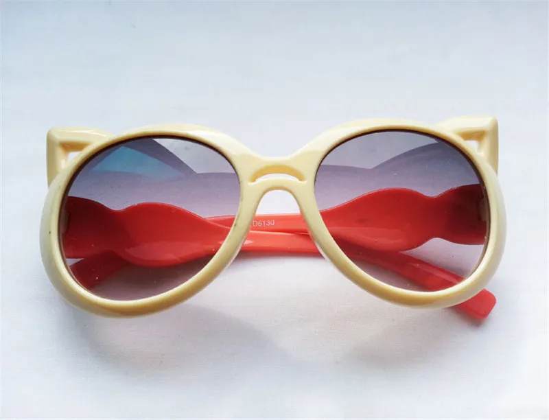 Мода милые кошачьи глазные солнцезащитные очки Защитные Дети Солнце