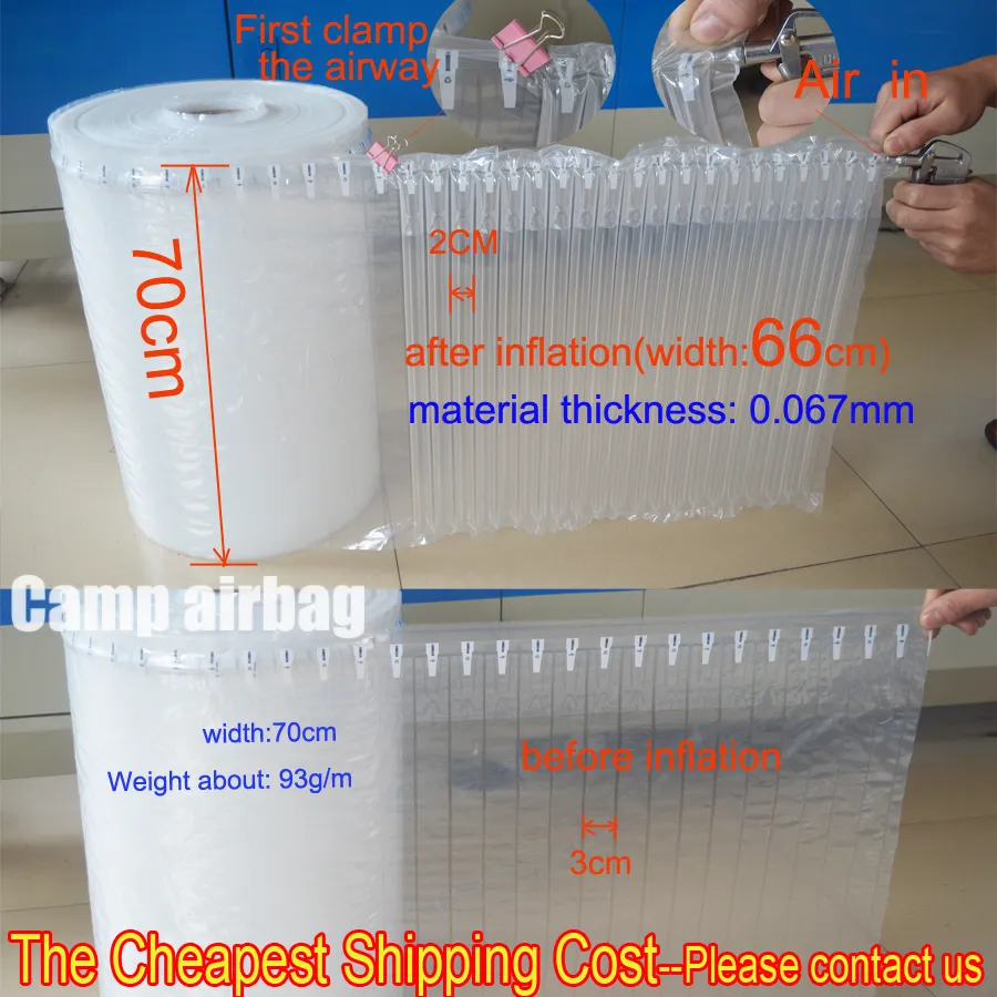 70CM Wide Roll Inflatable Air Dunnage Bag Air Column3cm Buffer Bag Protect Your Product Fragile goods.
