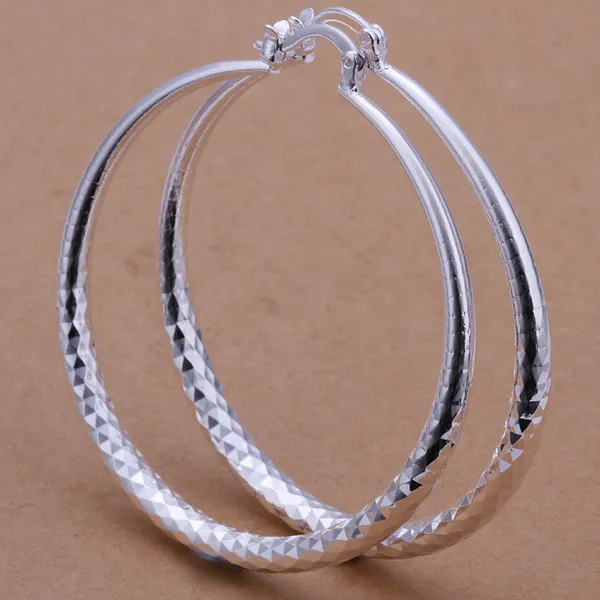Sterling verzilverde diamanten oorbellen met ronde doorsnede DFMSE291 925 zilveren hangende kroonluchteroorbellen voor dames 10 paar a lo268C