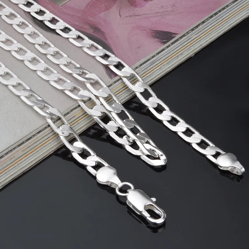 Hela Ny Noble Fashion 925 Women Men 4mm Snake Style Halsband Pendant Smycken 24 Inches Factory 188i
