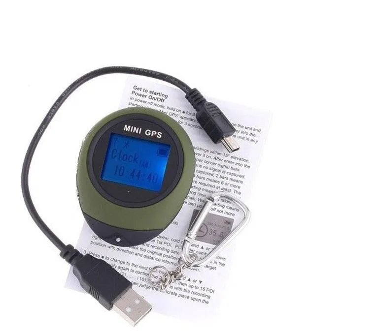 Mini GPS Tracker Locator Finder Ricevitore di navigazione portatile USB ricaricabile con bussola elettronica viaggi all'aperto