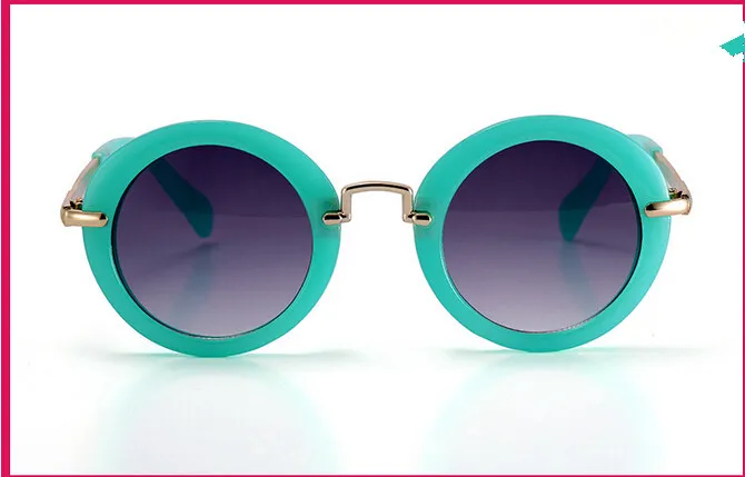 Mode runde niedliche Markendesigner Kinder Sonnenbrille Anti-UV-Baby Vintage Gläser Mädchen coole Brillen 310W