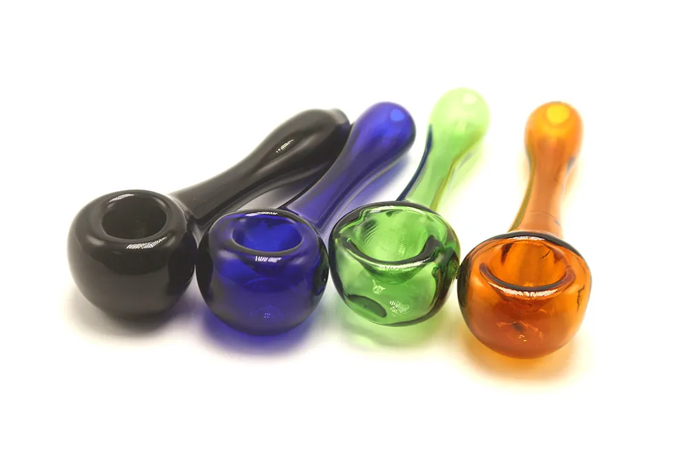 Vaping_Dream CSYC Y072 Smoking Pipe About 10.5cm Length Spoon Glass Pipes Tobacco Dry Herb Full Color