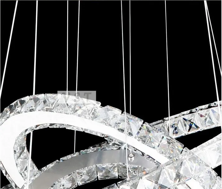 5 서클 링 현대 미니멀리스트 펜트 하우스 바닥 거실 LED K9 Crystal Chandeliers 크리에이티브 빌라 긴 원형 계단 Ligh2609