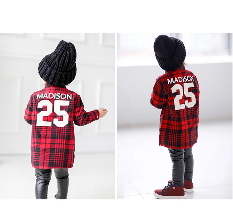 mother and daughter clothes family matching father baby plaid shirt girls outwear boys coat children leisure casual cotton outfit QZSZ003