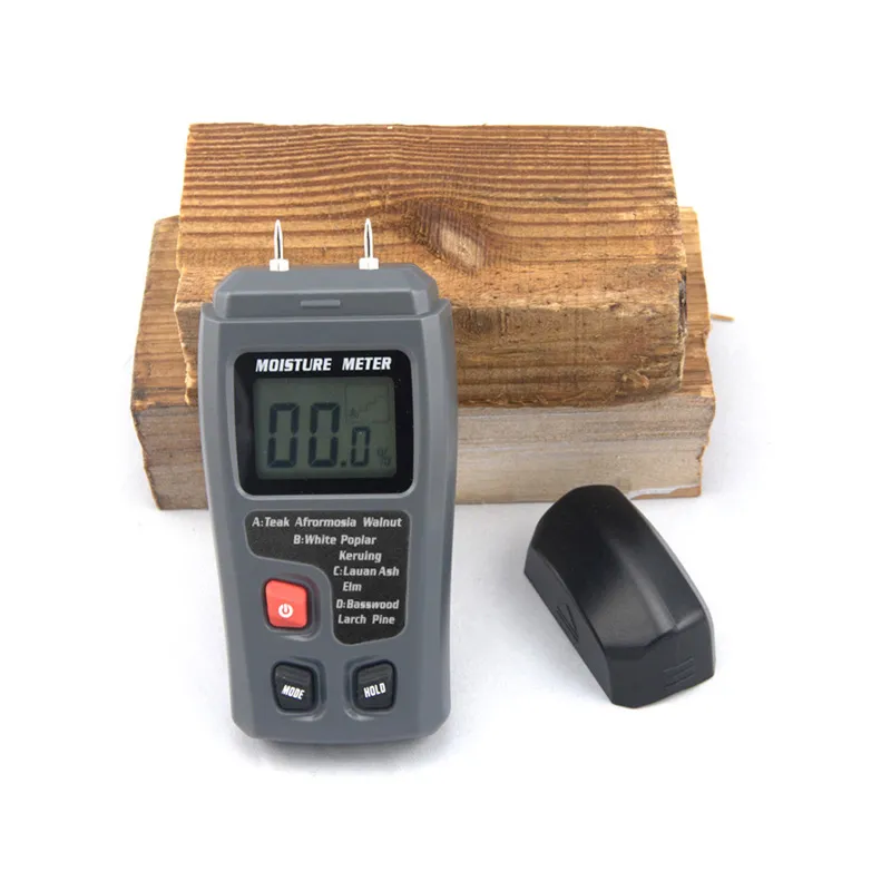 LCD 0-99.9% 2 Pins Holzindustrie Digitale Feuchtigkeitsmesser Luftfeuchtigkeit Tester Holz Damp Detector Leitfähigkeit Bodenfeuchtigkeit Meter EMT01