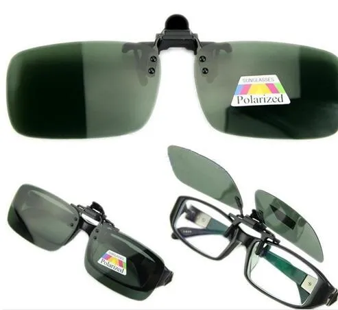 Grossais-New Hot Fashion Clip-on Flip-up Lens Polarisé Day Vision Night Sunglasses Lunettes de conduite S M L 2714
