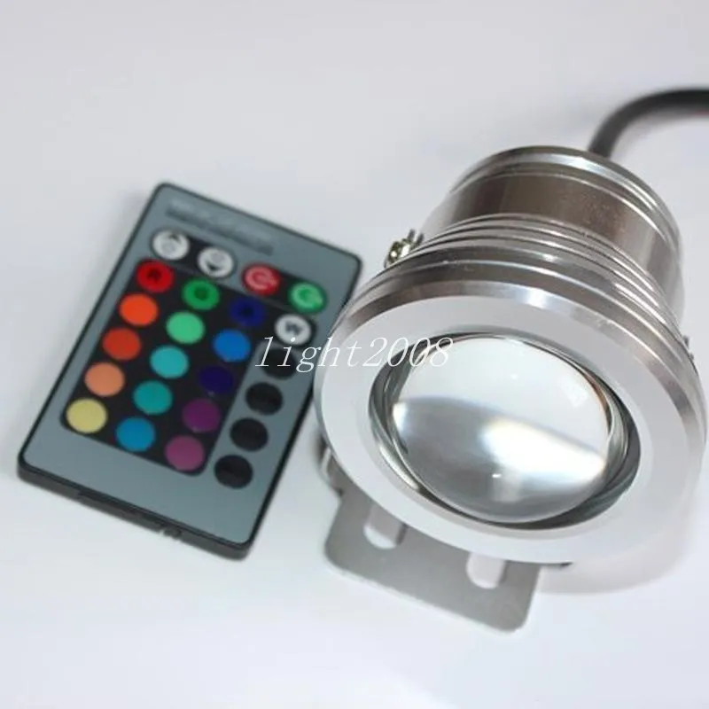 10W Underwater RGB Light LED Remote Control Spot Light Lamp waterproof . IP68 950 lm change for fountain decorated with the remote