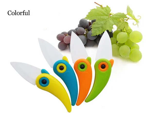 Mini oiseau en céramique LNIFE poche pliante oiseau LNIFE fruits Paring LNIFE en céramique avec poignée ABS colorée outils de cuisine Gadget287s