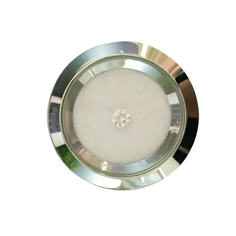 Scatola esposizione di diamanti rotondi a cerchio intero Custodie pietre preziose in metallo in acciaio inossidabile fine Scatola gioielli con diamanti 3 2 1 5 cm273F