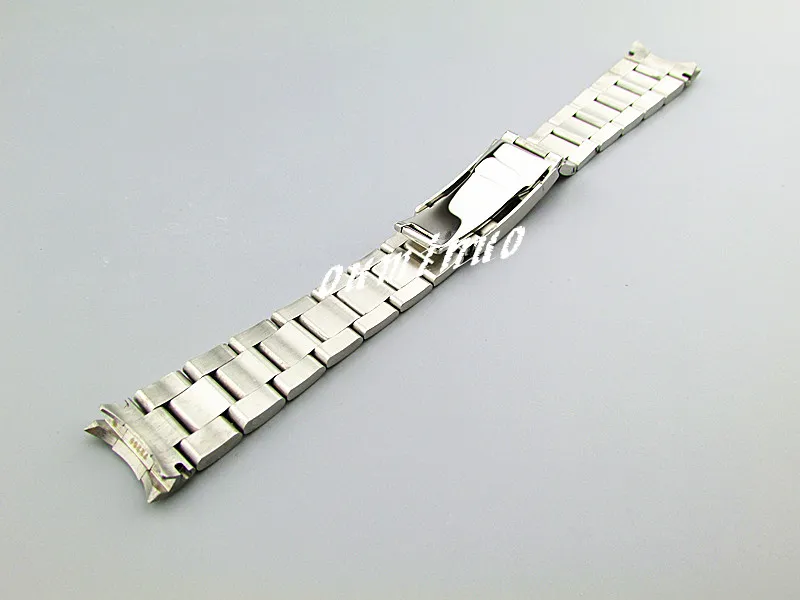 20mm nouveau pur solide 316L extrémité incurvée en acier inoxydable argent poli brossé fini Bracelets de montre Bracelets pour SOLEX watch2769