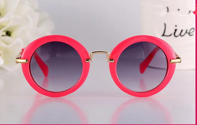 Moda redonda linda marca diseñador niño gafas de sol anti-uv bebé gafas vintage niña gafas frescas 12 unids / lote 310 W