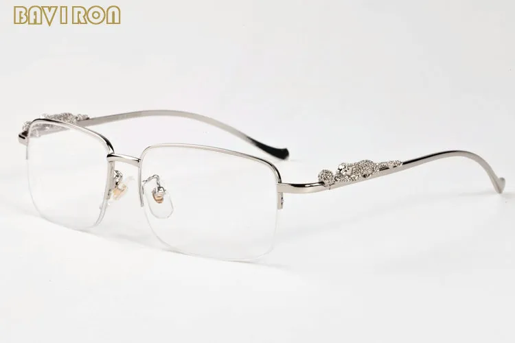 Con caja 2019 gafas de sol de moda aleación de oro y plata metal marco de leopardo hombres mujeres gafas de cuerno de búfalo lentes transparentes gafas de sol 240y