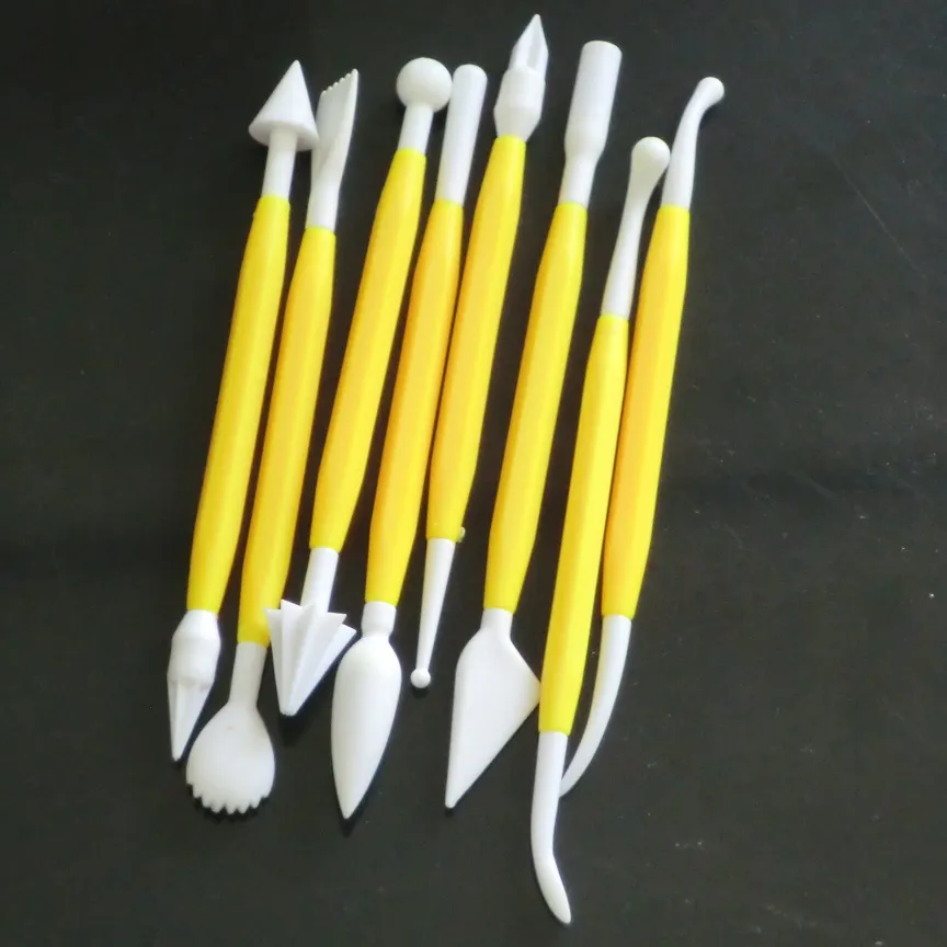 100CARDS Amarelo Novo Bolo Fondant Modeling Ferramentas para Bolo Decoração e Sugarcraft Tools