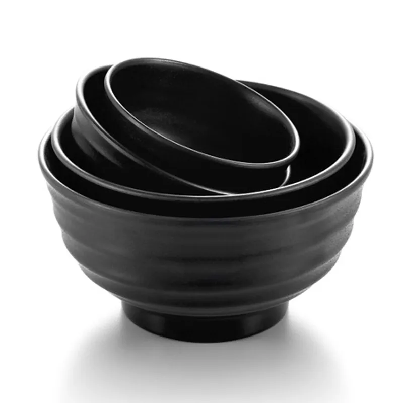 Melamine Dinnerware Black Frost Whorl Bowl Specialty Restaurant A5 Melamine Bowls Melamine Tableware Rice Bowl Whole293h