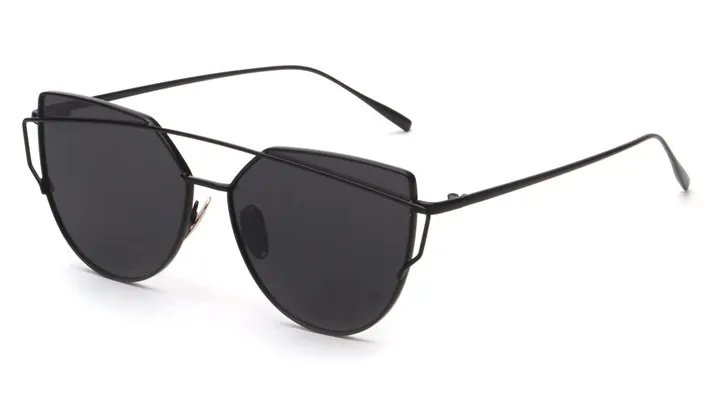 Aimade 2020 nouvelles lunettes de soleil œil de chat femmes marque designer mode double poutres or rose miroir lunettes de soleil cateye pour femme UV400245c