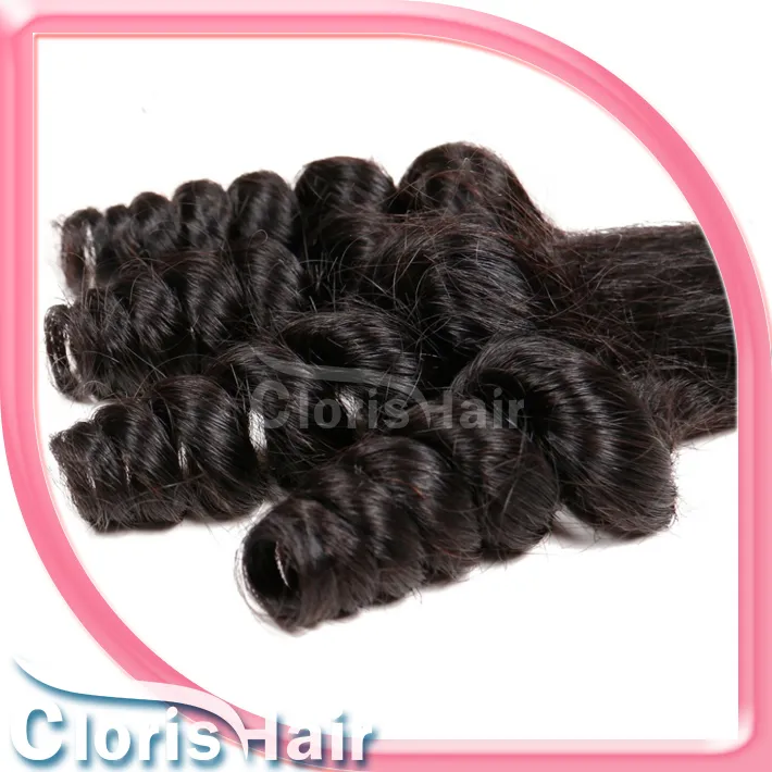 New Fashion Aunty Funmi Raw Indian Virgin Extensions Unprocessed Bouncy Spiral Romance Curls 100% Human Hair Weave Wholesale 3 Bundles