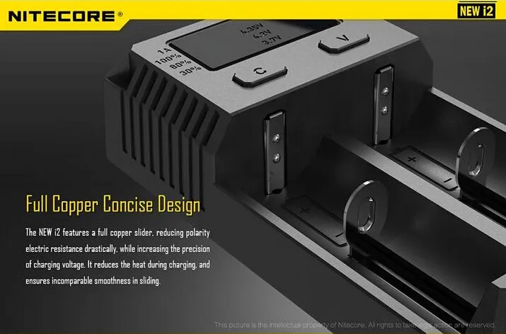 2016 Original NEW NITECORE i2 Intellicharger  For Li-ion Ni-MH 18650 14500 with Car  vs Nitecore I2 I4 UM10  Free Ship