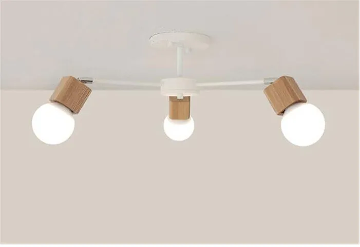 Moderne minimalistische LED-plafondverlichting Houten ijzeren kroonluchter Verlichting voor woonkamer slaapkamer kinderkamer335v