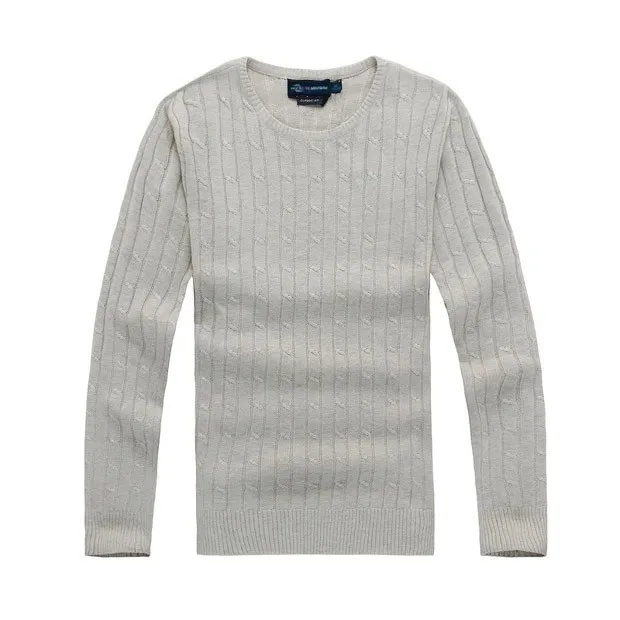 Free delivery of new high-quality polo men's twisted needle sweater knitted cotton round neck sweater pullover men's solid color sweater men's