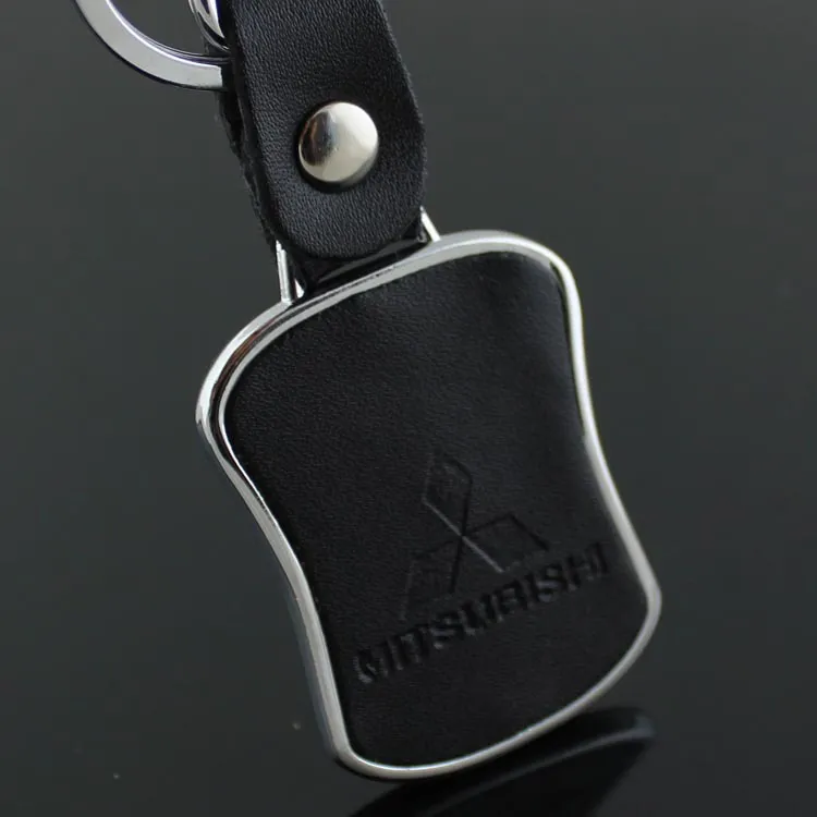 5 шт./лот, модный брелок с логотипом автомобиля для Mitsubishi, металлический кожаный брелок для ключей, кольцо для ключей Llaveros Chaveiro, держатель для ключей с эмблемой автомобиля 252Z