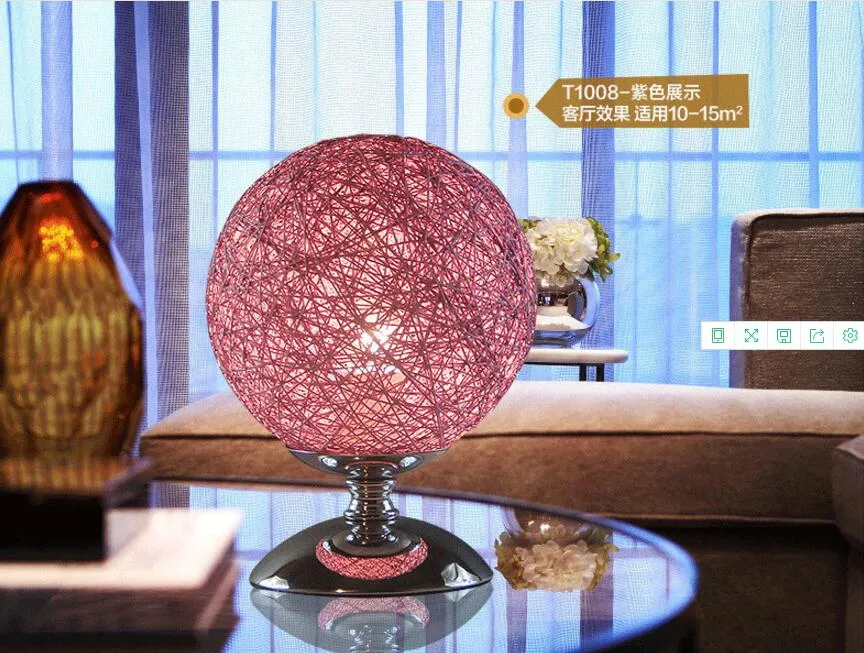 Moderne Art-Deco-LED-Lampenschirm aus Baumwolle in runder Form, bunte Tischlampen für Zuhause und Raumdekoration302I