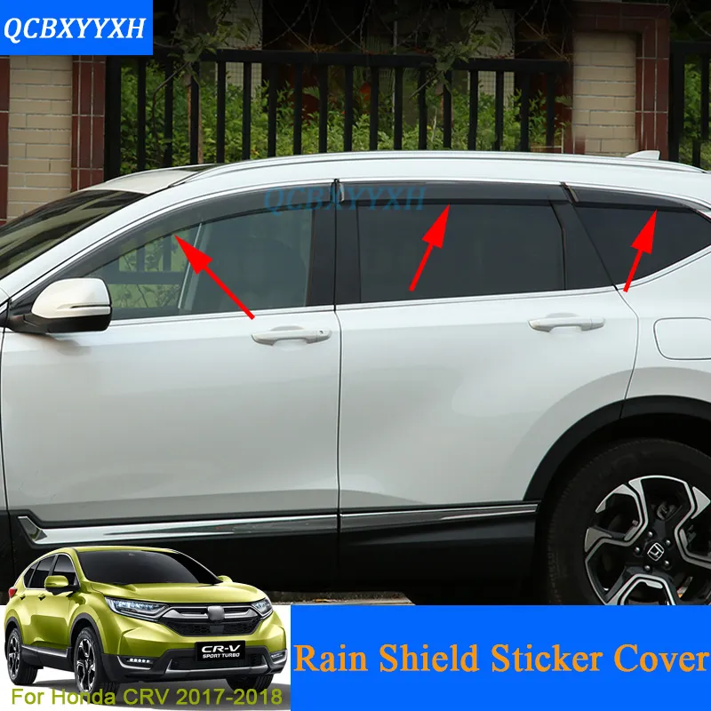 Car Styling Awnings Shelters Window Visors For Honda CRV CR-V 5th 2017 2018 Sun Rain Shield window trim Stickers Covers