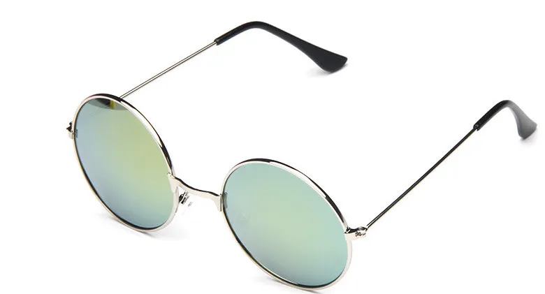 2021 UV400 Donne colorate occhiali da sole a rivestimento riflettente colorato occhiali da sole in metallo rotondo i lot280y