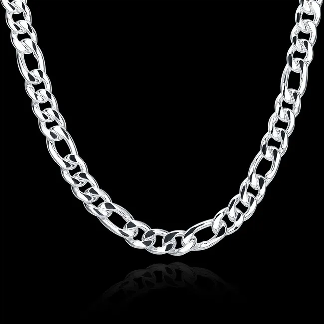 Pesado 105g 10mm colar de chicote masculino placa de prata esterlina colar stsn013 nova moda 925 correntes de prata colar 2984