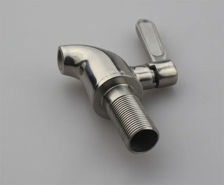 SUS 304 Stainless Steel Home wine beer juice tap faucet plastic spigot for keg barrel inlet silver color 