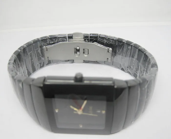 Nowe modne zegarki ceramiczne czarny ceramiczny kwarc zegarek szafirowy szklany szklany auto data nad ręką RA06337B
