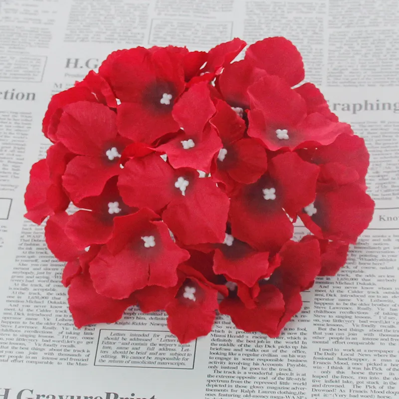 18cm artificial silk hydrangea flower head diy wedding bouquet flowers head wreath garland home decoration G1180232H