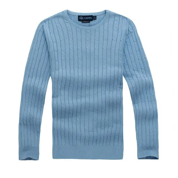 Free delivery of new high-quality polo men's twisted needle sweater knitted cotton round neck sweater pullover men's solid color sweater men's