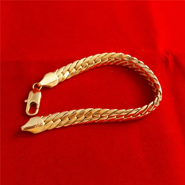 Colliers avec pendentif en or jaune massif 18 carats, rempli de 24, 10mm, 85g, chaîne à chevrons, collier pour hommes, GF Jewelry295M