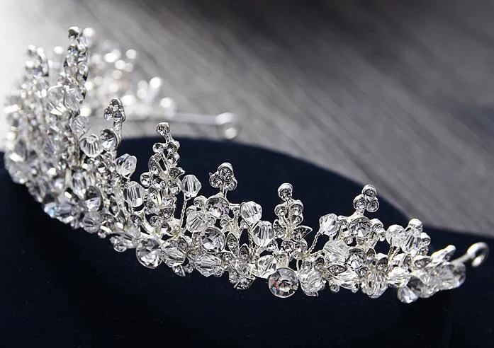 High Quality Shiny New Bead Wedding Crowns Rhinestone Headpieces For Bridal Fashion Hair Jewelry In Stock