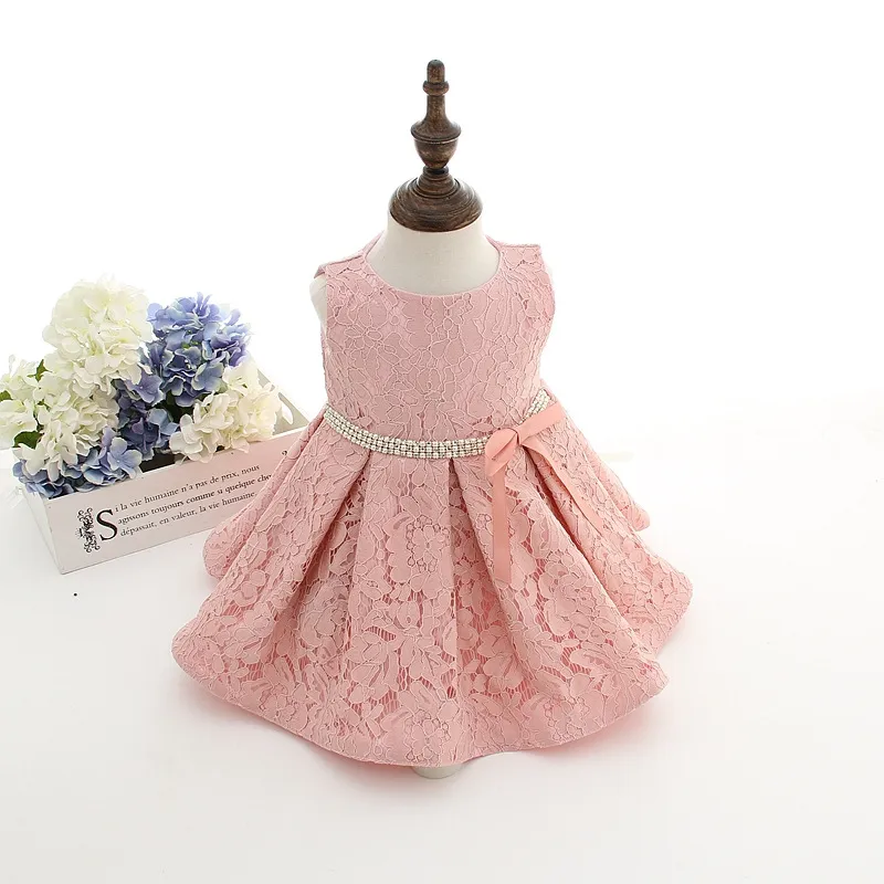Новейшие платья для дня рождения для маленьких девочек, крещение, пасхальное платье, кружевное платье принцессы с цветочным рисунком для малышей 0-2 лет290k