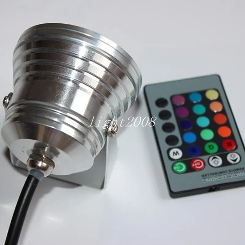 10W Underwater RGB Light LED Remote Control Spot Light Lamp waterproof . IP68 950 lm change for fountain decorated with the remote