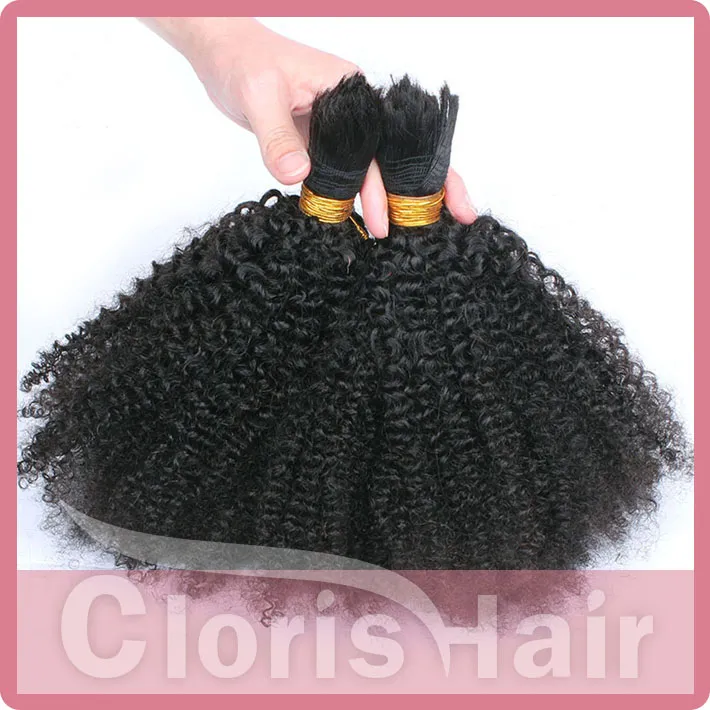 Peruvian Afro Kinky Curly Bulk Braiding Hair For Wholesale 100% Human Bulk Curly Hair Extensions No Attachment Hair Mink Bundles