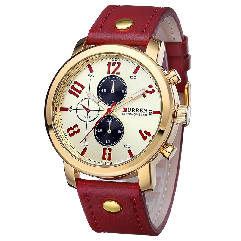 Relogio Masculino Fashion Montre Homme Reloj Hombre Quarz-Watch Curren männliche Uhr Leder-Armbanduhren Männer Curren Uhren 2016 WH284J