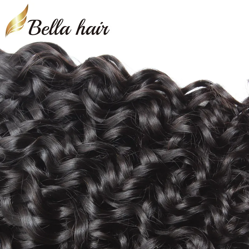9A Brazilian Hair Bundle Quality Human Hair Extensions Natural Black Color Water Wave Wavy 3 Bundles Weaving Bouncy Curl