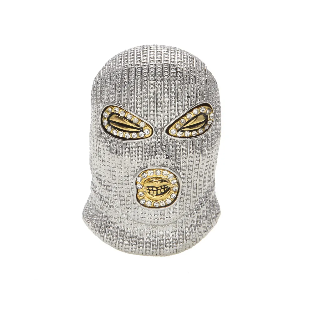 Collana con ciondolo HipHop CSGO da uomo in stile punk in lega d'oro 18 carati placcato in argento con maschera pendente con ciondolo di alta qualità341z