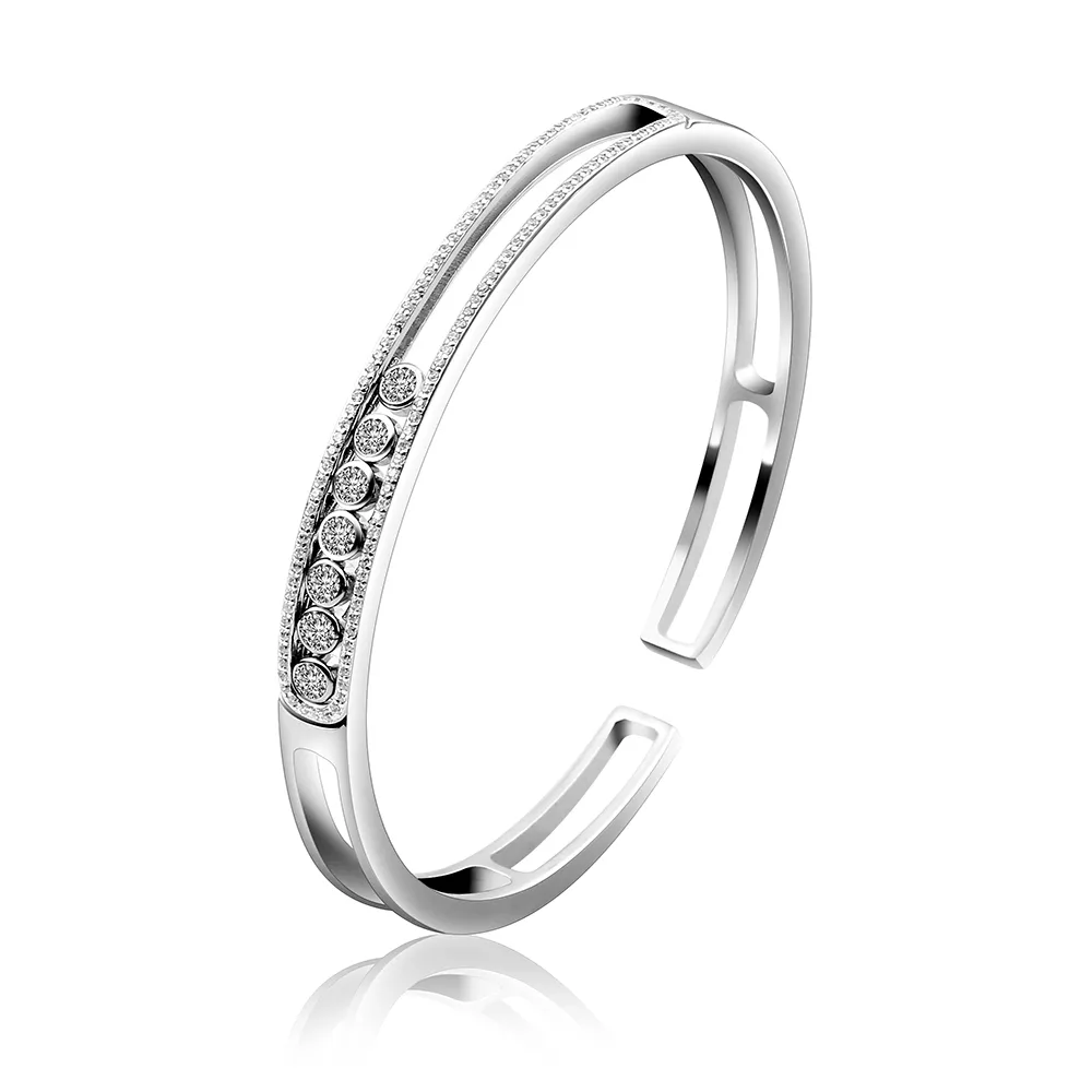 Bracciale di lusso 925 braccialetti in argento sterling donne braccialetti in argento in argento in argento moviendo bracciali braccialetti diamanti cz305d