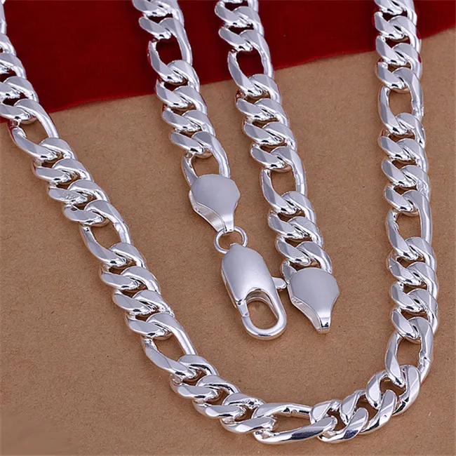 Pesado 105g 10mm colar de chicote masculino placa de prata esterlina colar stsn013 nova moda 925 correntes de prata colar 2984