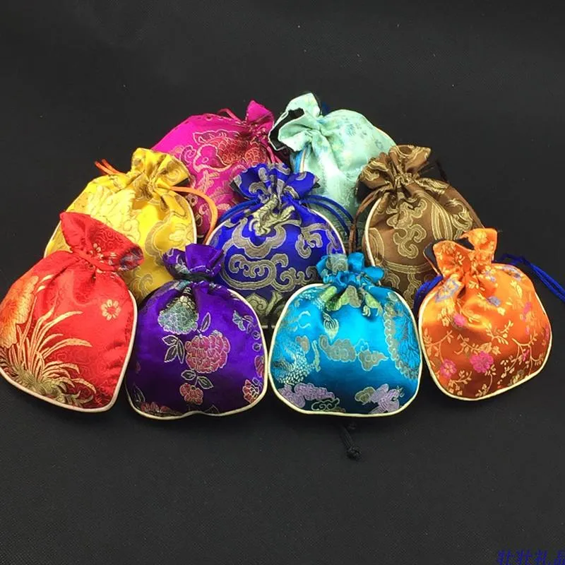 Baumwolle füllte kleine Silk Gewebe-Zugschnur-Taschen für Schmuck-Geschenk-Handwerks-Speicher-Beutelgroßverkauf / 