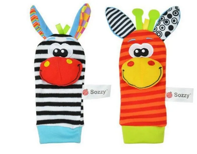 Sozzy Baby toy socks Baby Toys Gift Plush Garden Bug Wrist Rattle 3 Styles Educational Toys cute bright color4203943