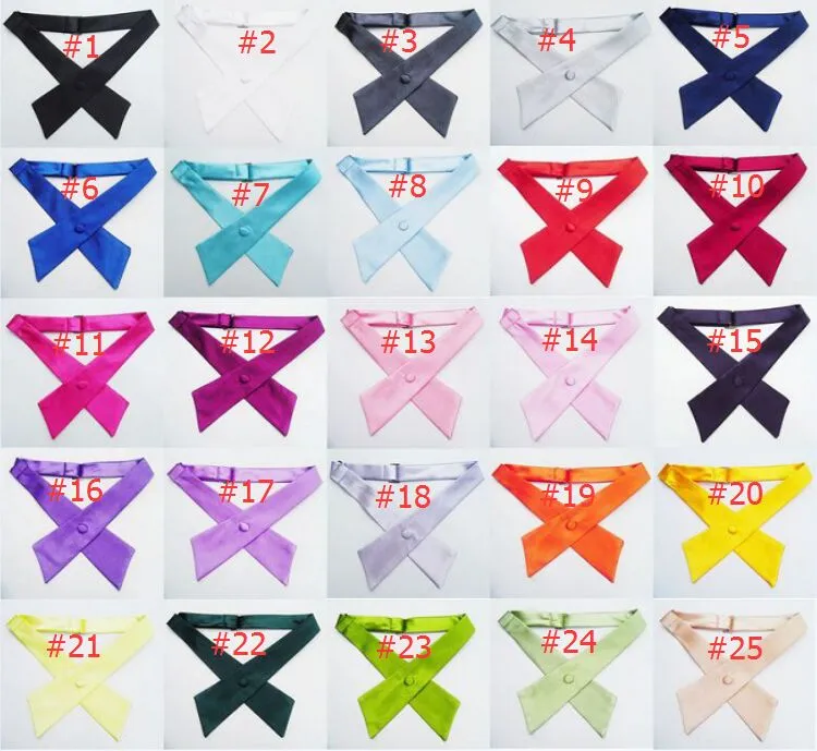 Crossover bowties Solid Color Cross bow tie for boy girl neckties Christmas Gift FedEx TNT159W